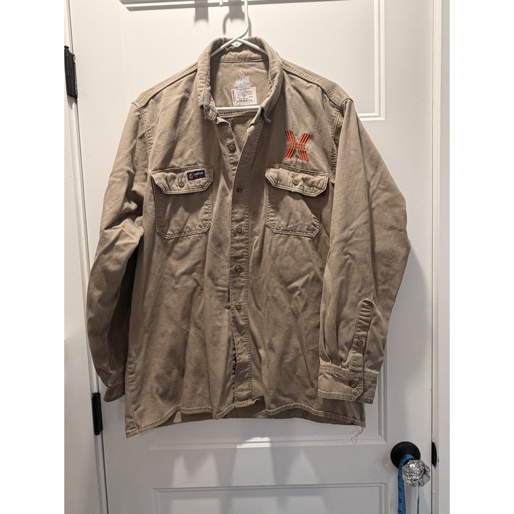LAPCO FR Flame Resistant Work‎ Shirt Large Protect 200 Twill NFPA 70E ATPV 8.7